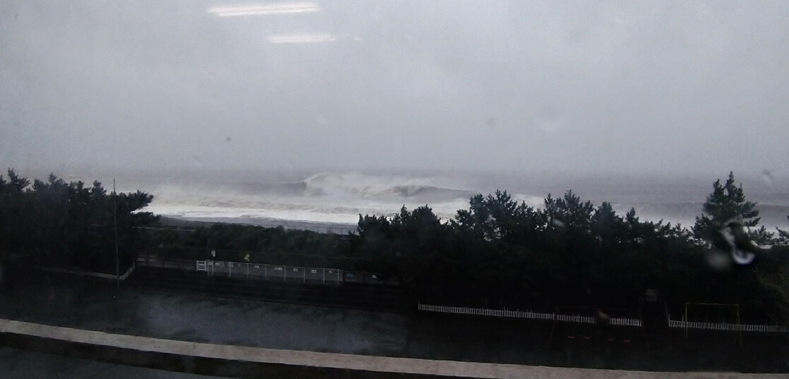 台風１９号、避難所へ